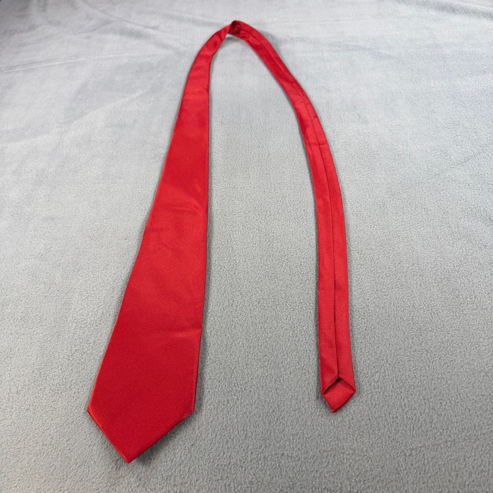 Embassy Square Mens Red Solid Satin Finish Formal Business Necktie Polyester